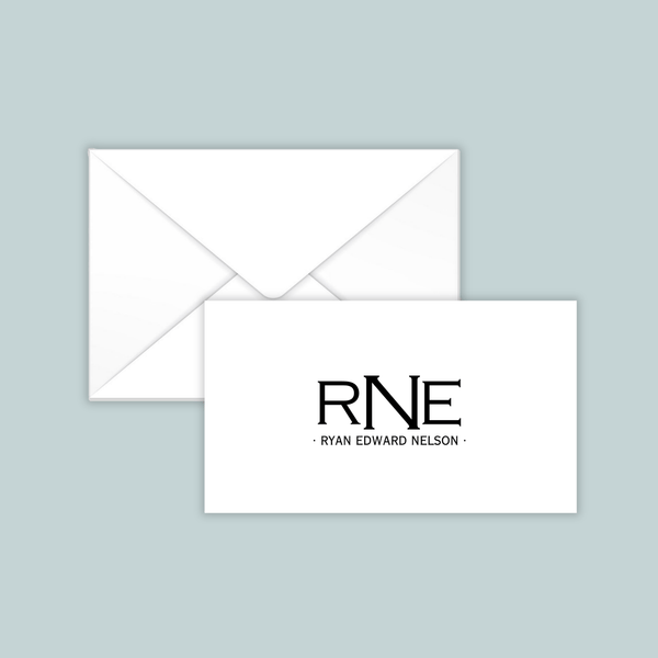 Block Monogram Centered - Personalized Gift Enclosure - The Note House