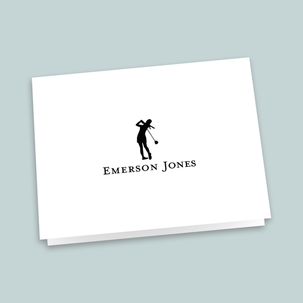 Golfer Girl -  Personalized Folded Note Card