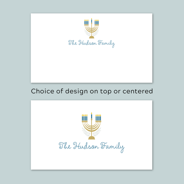 Hanukkah Menorah - Personalized Gift Enclosure - The Note House