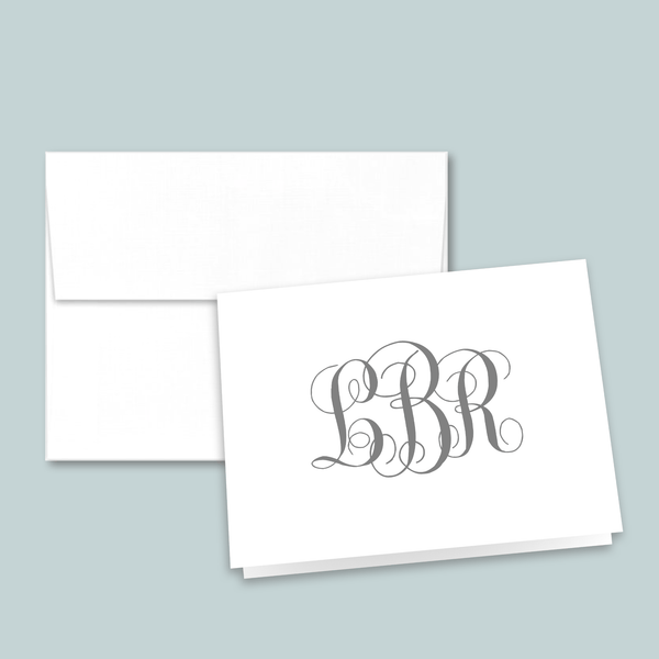 Interlocking Monogram - Personalized Folded Note Card - The Note House
