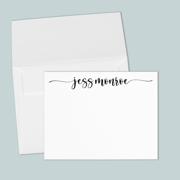 Calligraphy Script - Personalized Flat Note Card - The Note House