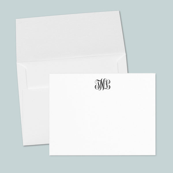 Classic Monogram - Personalized Flat Note Card - The Note House