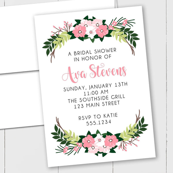 Flower Bouquet Bridal Shower - Custom Invitation - The Note House