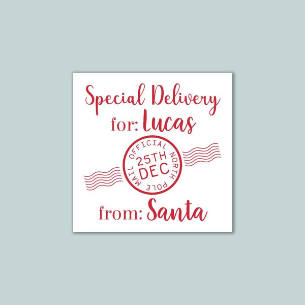 Gift from Santa - Personalized Square Gift Sticker - The Note House