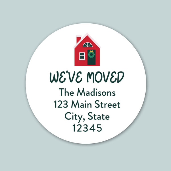 Holiday House - We've Moved Round Address Label - The Note House