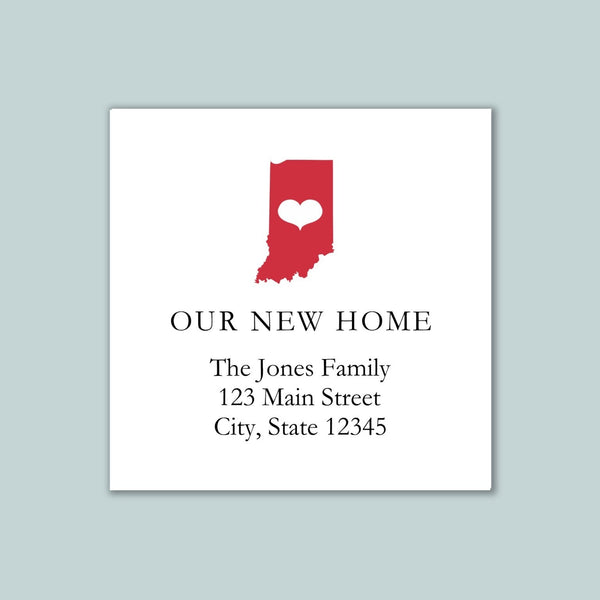 Home Sweet Home State - We've Moved Address Label - The Note House