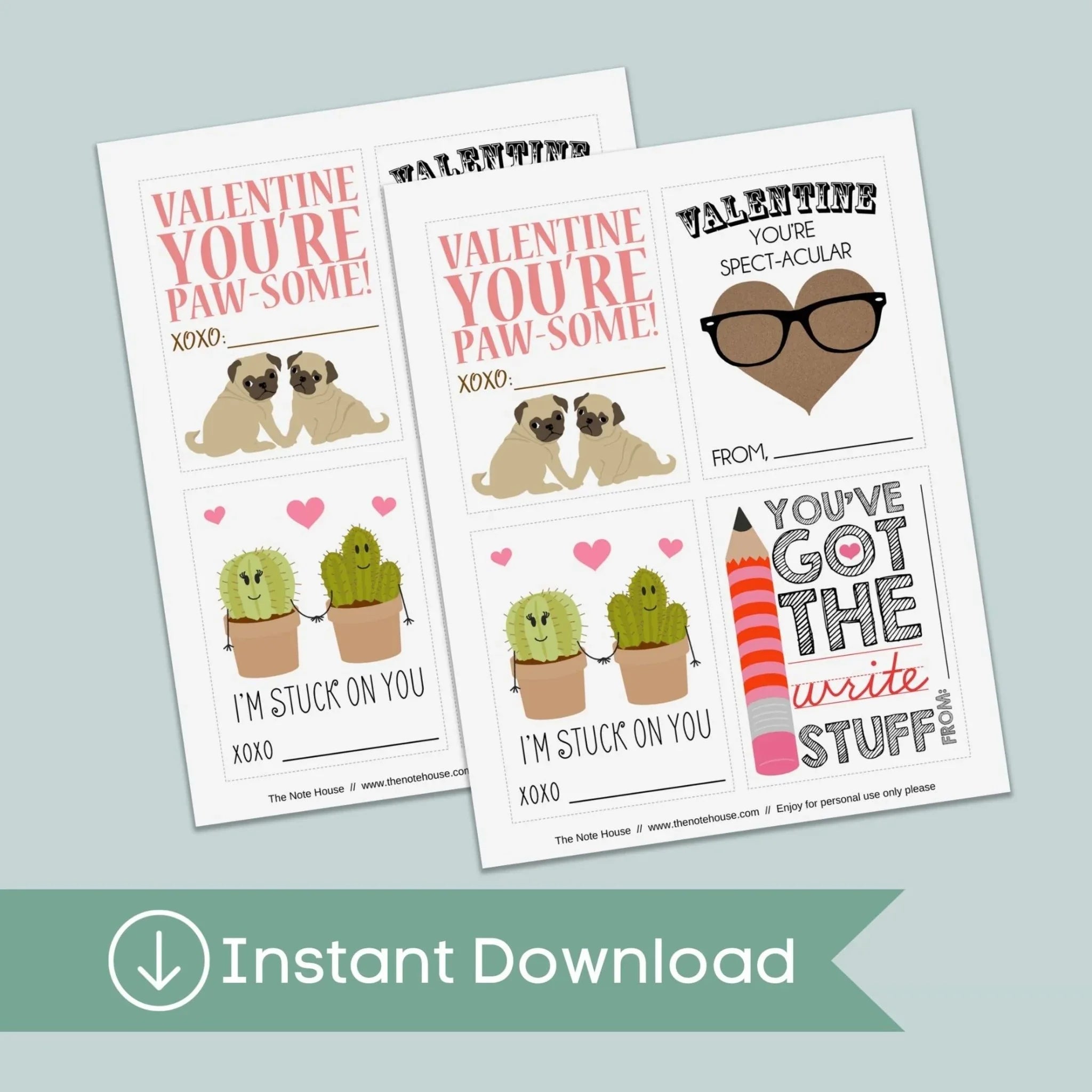 Puns - Classroom Valentine's Day Cards - Printable Instant Download ...