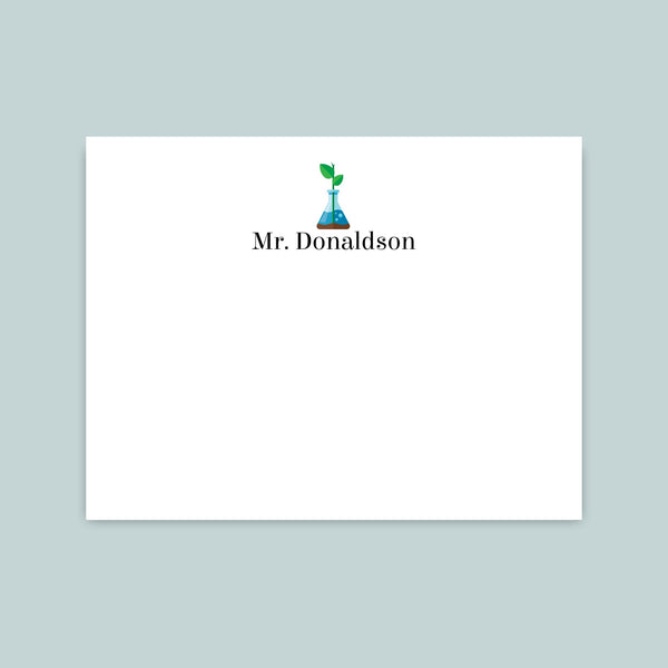 Science Teacher - Personalized Flat Note Card - The Note House