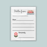 The image is a blank letterhead with a floral design and a message that reads 