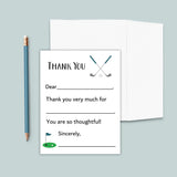 Golf (Blue) - Fill-in Thank You Notes - The Note House