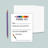 Rainbow Pencil - Fill-in Thank You Notes - The Note House