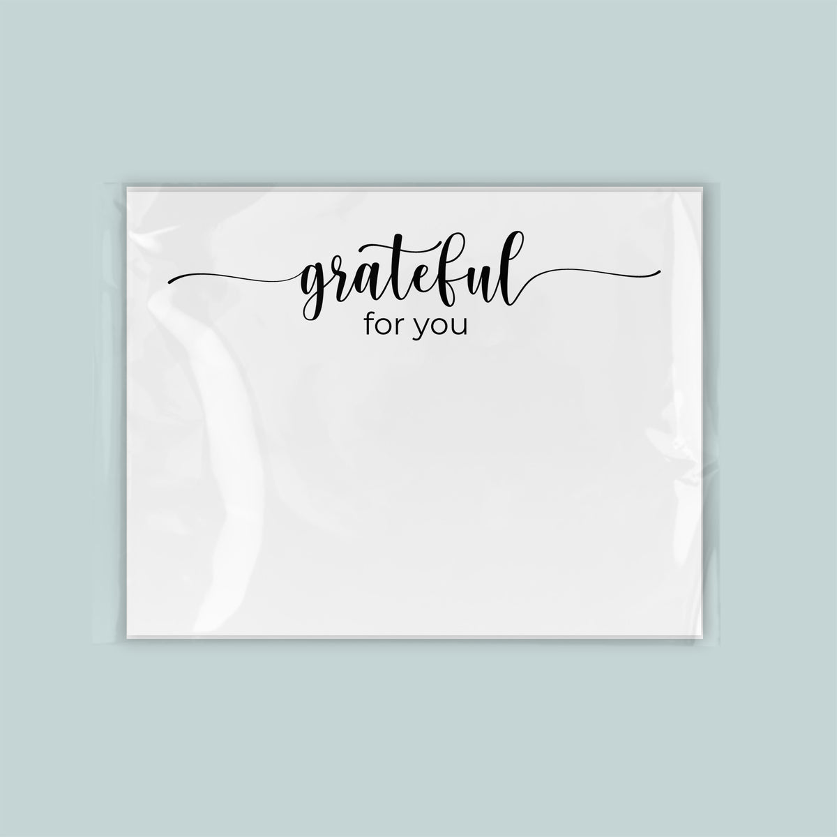 The image is a white square with the text "grateful for you" written in a cursive font.