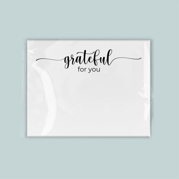 The image is a white square with the text "grateful for you" written in a cursive font.
