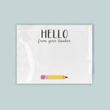 A greeting card with the text 