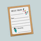 The image is a greeting card with a blank space for a message and a decorative element featuring colorful lights.