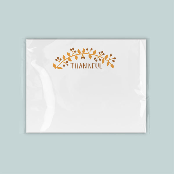 Thankful Thanksgiving Flat Note Cards - Pack of 8