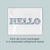 a pre-packaged set of greeting cards with the word 