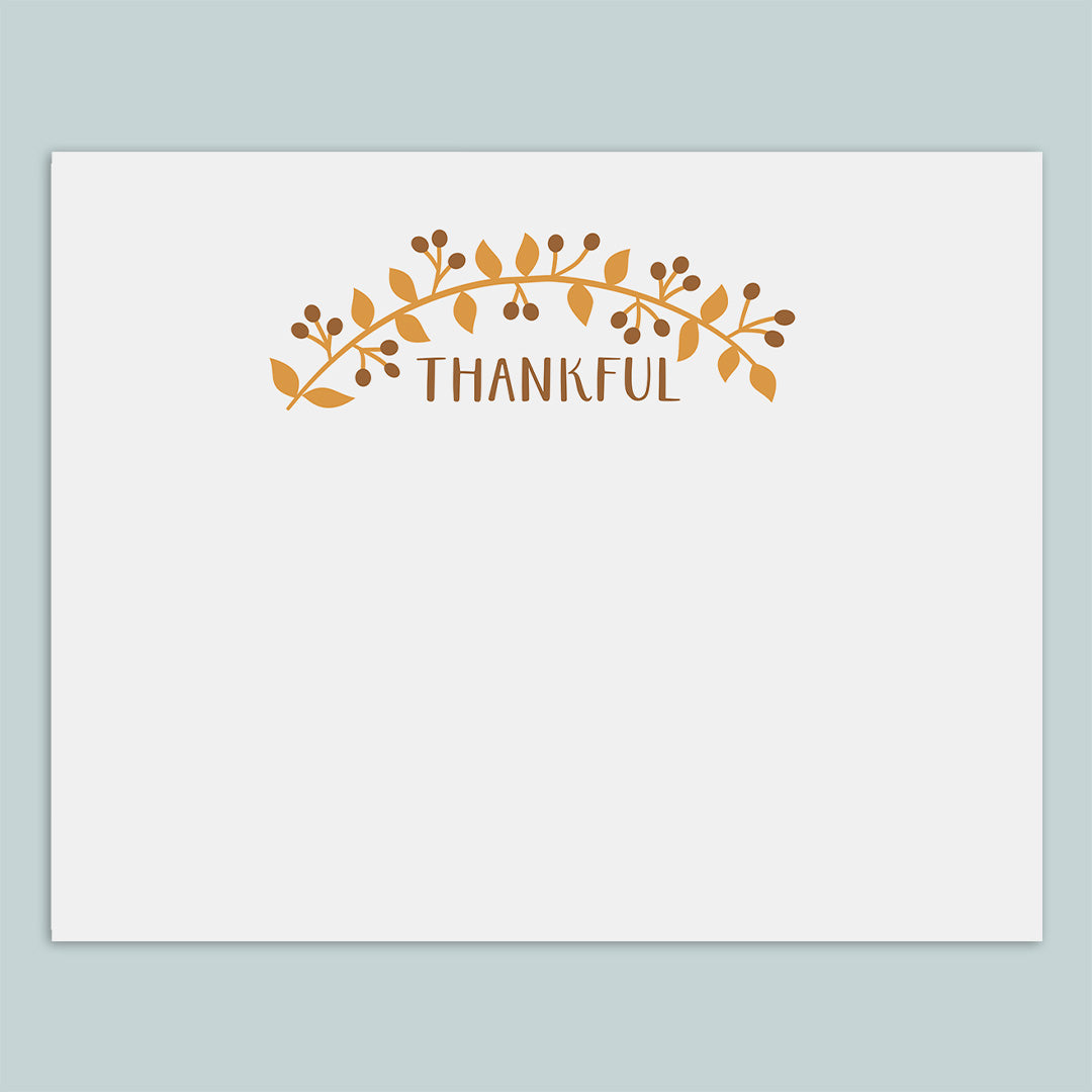 Thankful Thanksgiving Flat Note Cards - Pack of 8