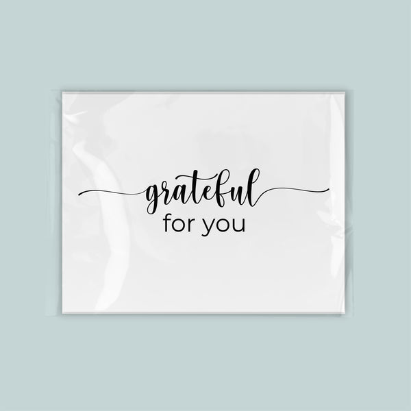a white background with the text "grateful for you" written in a cursive font.