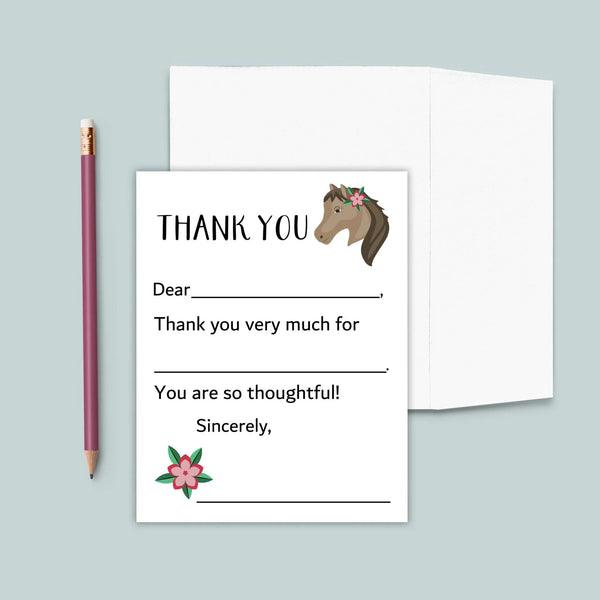 Horse - Fill-in Thank You Notes - The Note House