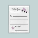 The image is a letterhead with a blank space for a recipient's name and a snowflake graphic.