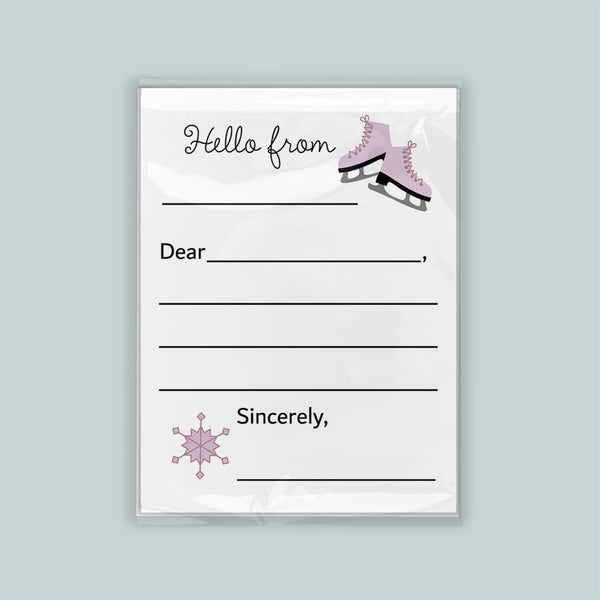 The image is a letterhead with a blank space for a recipient's name and a snowflake graphic.