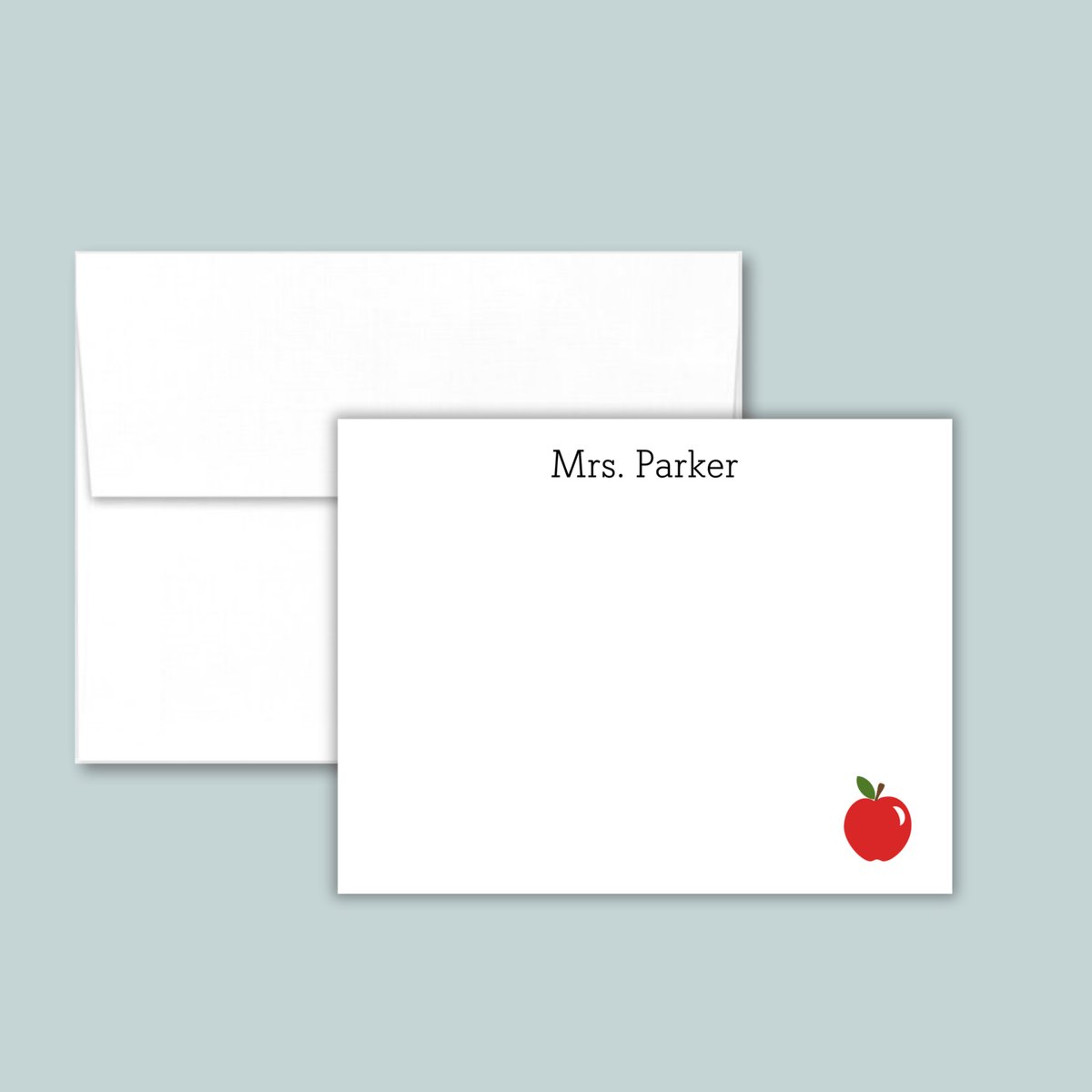 Apple - Personalized Flat Note Card - The Note House