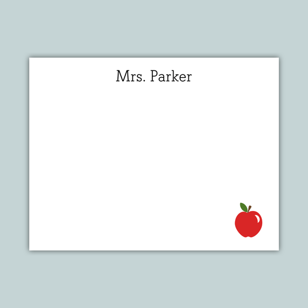 Apple - Personalized Flat Note Card - The Note House