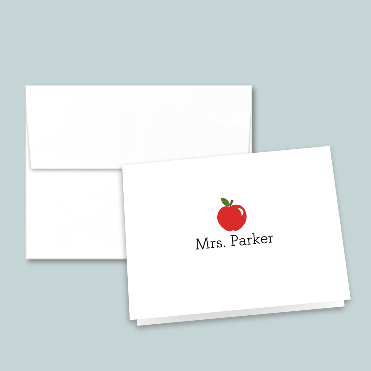 Apple - Personalized Folded Note Card - The Note House