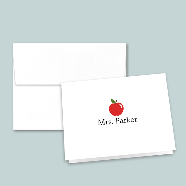 Apple - Personalized Folded Note Card - The Note House
