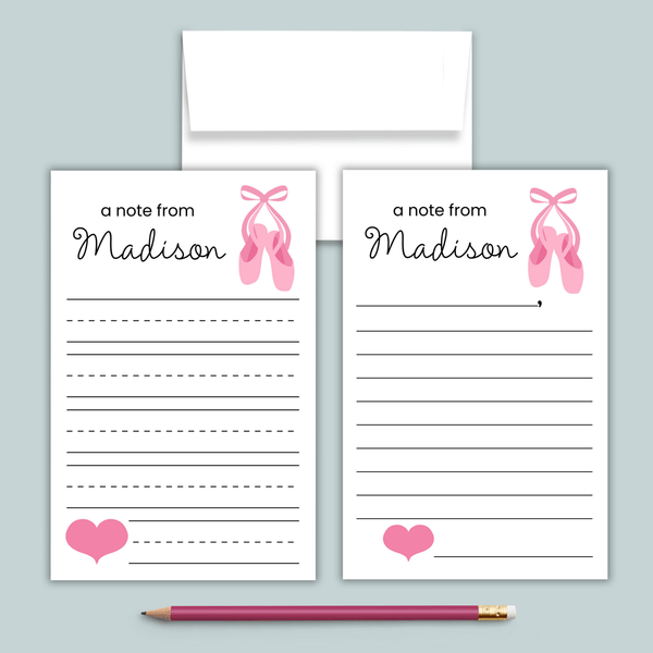 Ballerina - Personalized Lined Letter Template - The Note House