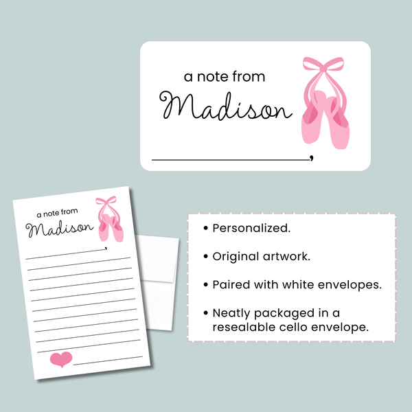 Ballerina - Personalized Lined Letter Template - The Note House