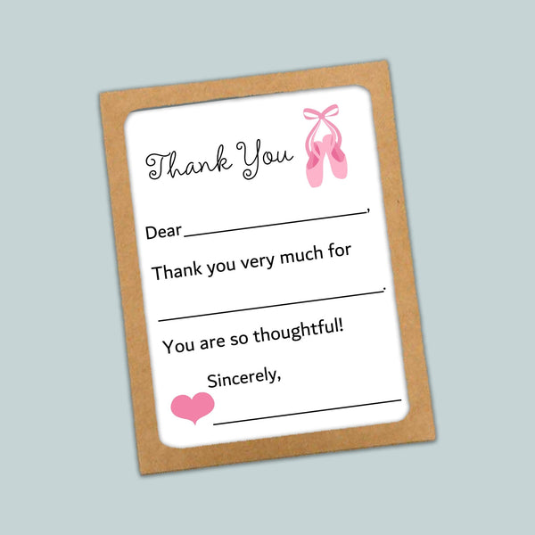 Ballet - Fill - in Thank You Cards - The Note House