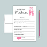 Ballet - Personalized Fill - in Letter Template - The Note House