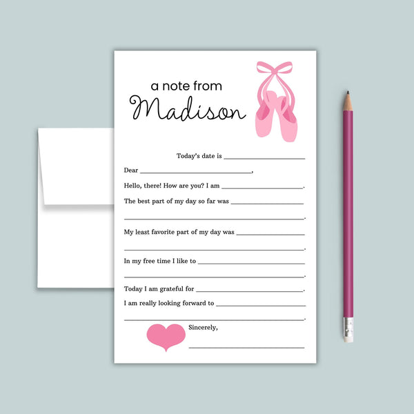 Ballet - Personalized Fill - in Letter Template - The Note House