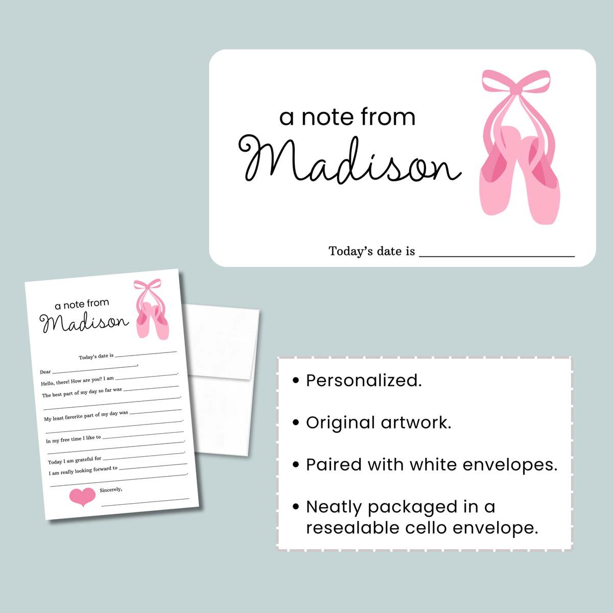 Ballet - Personalized Fill - in Letter Template - The Note House