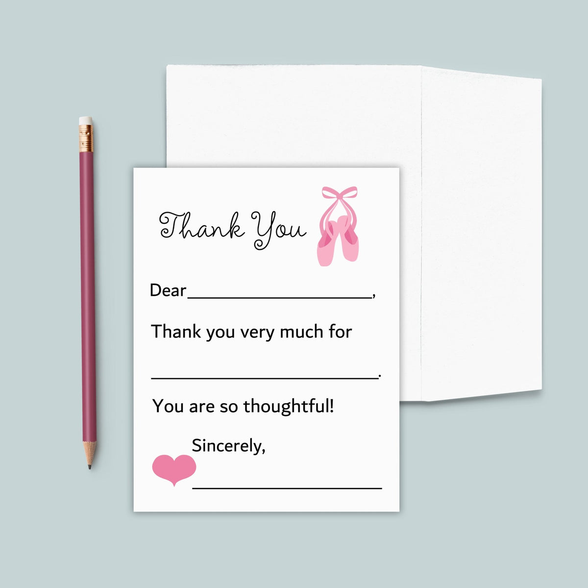 Ballet - Personalized Fill - in - the - Blank Thank You Cards - The Note House
