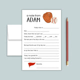 Baseball and Softball - Personalized Fill - in Letter Template - The Note House