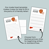 Baseball and Softball - Personalized Lined Letter Template - The Note House