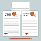 Baseball and Softball - Personalized Lined Letter Template - The Note House