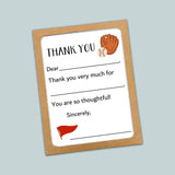Baseball - Fill - in Thank You Cards - The Note House