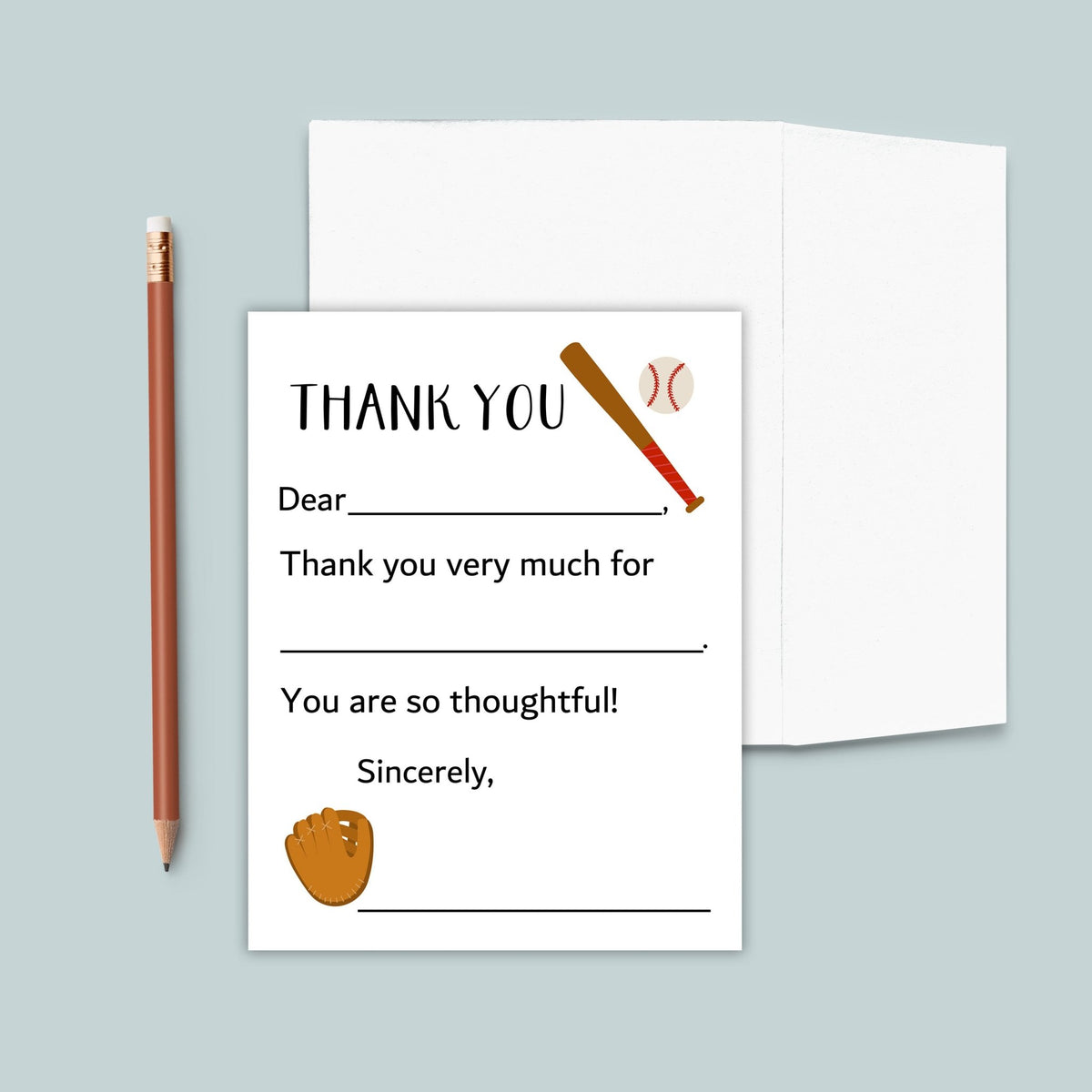 Baseball - Fill - in Thank You Cards - The Note House
