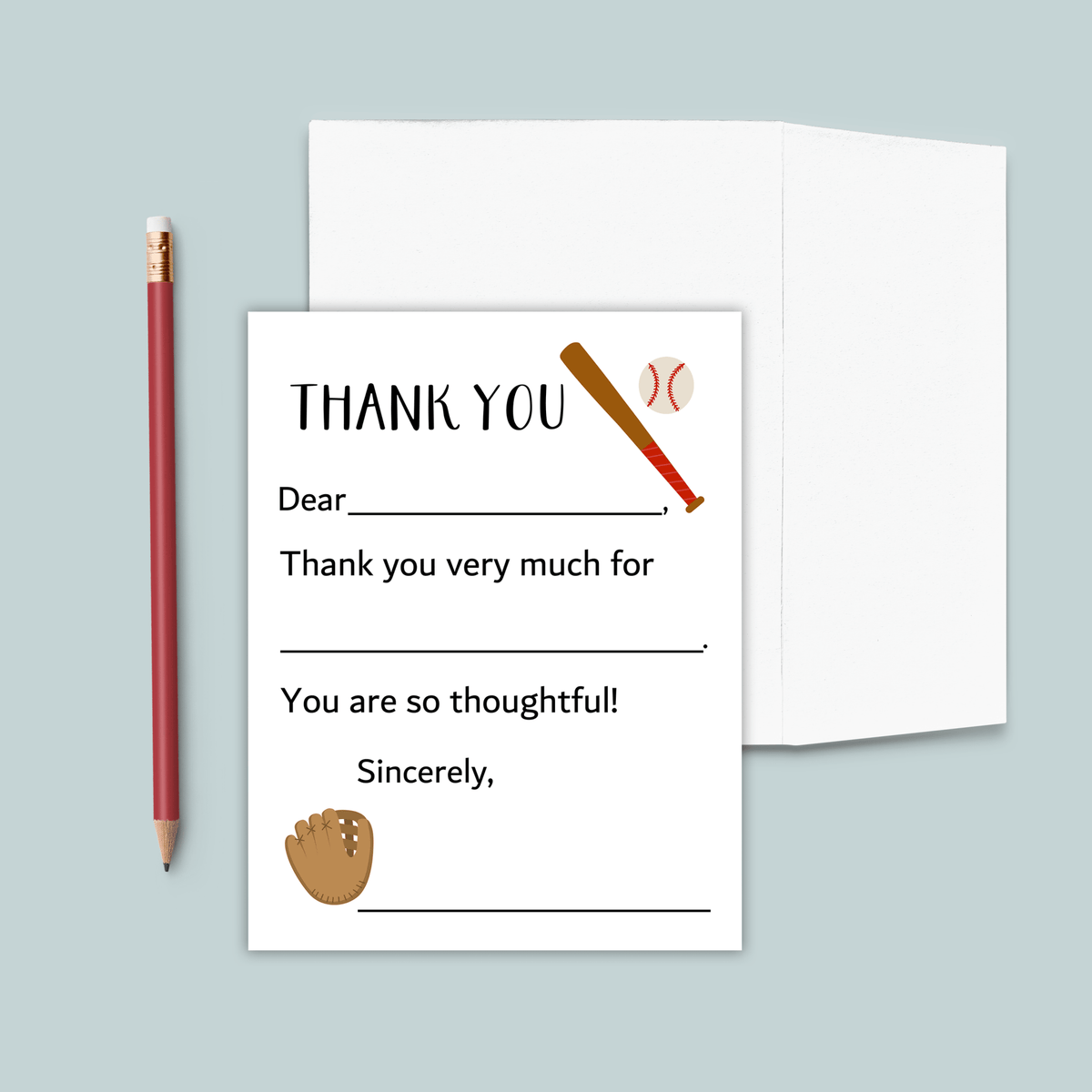 Baseball - Fill - in Thank You Notes - The Note House