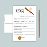 Baseball - Personalized Fill - in Letter Template - The Note House