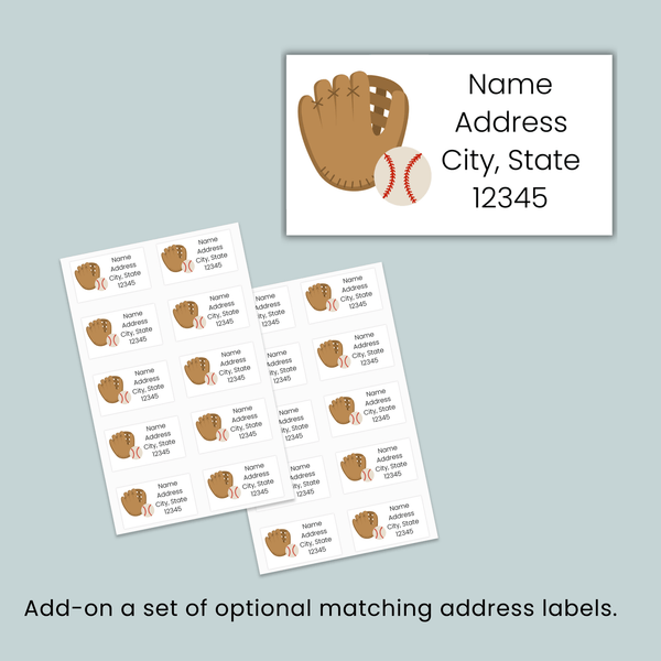 Baseball - Personalized Lined Letter Template - The Note House