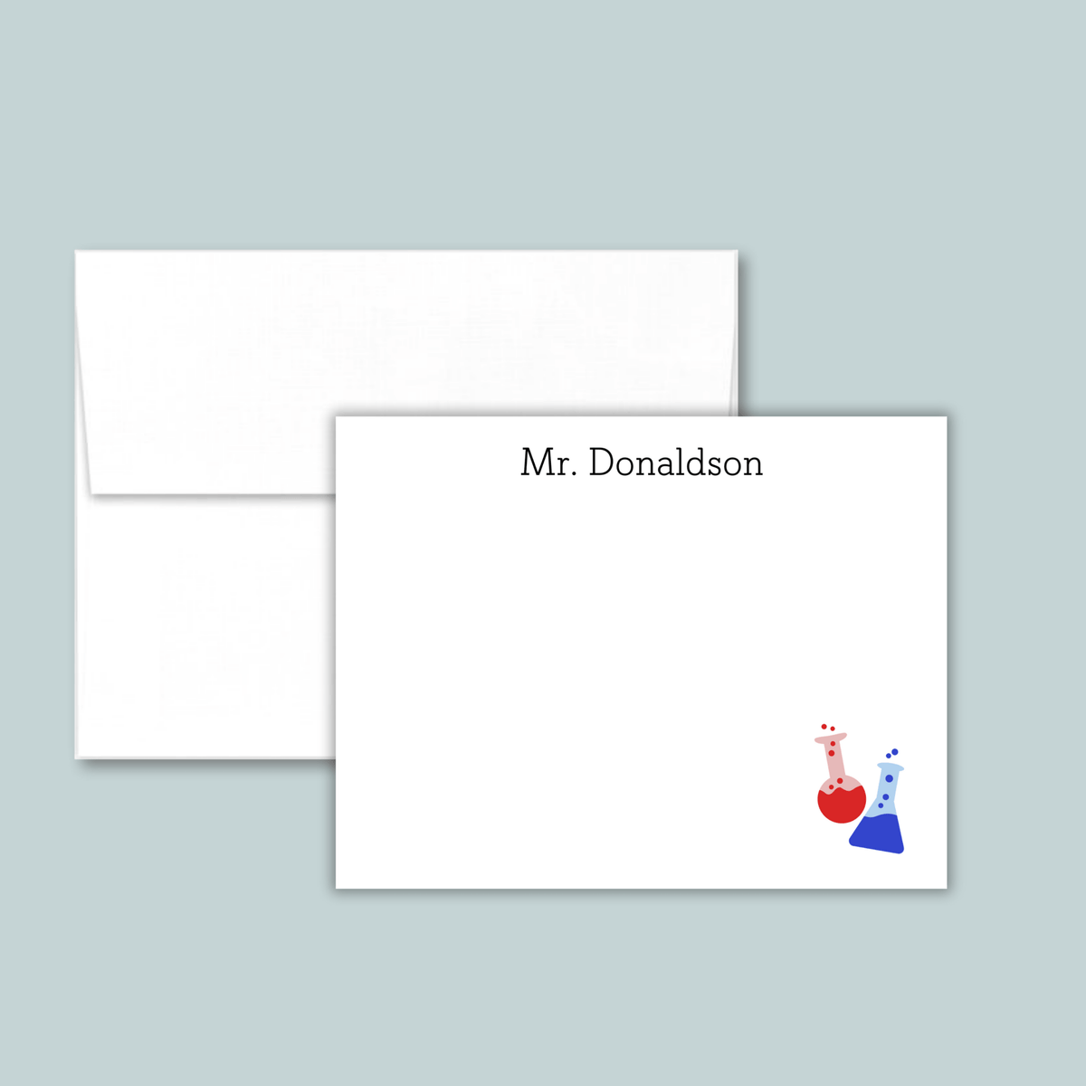 Beakers - Personalized Flat Note Card - The Note House