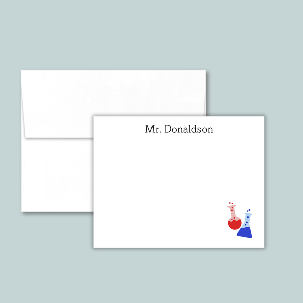 Beakers - Personalized Flat Note Card - The Note House