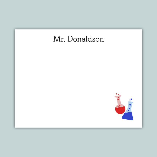 Beakers - Personalized Flat Note Card - The Note House