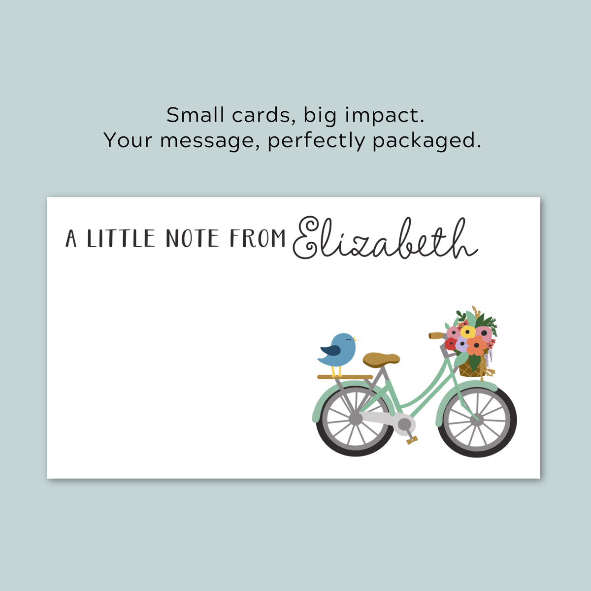 Bike and Bird - Personalized Gift Enclosure - The Note House
