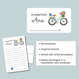 Bike and Bird - Personalized Lined Letter Template - The Note House